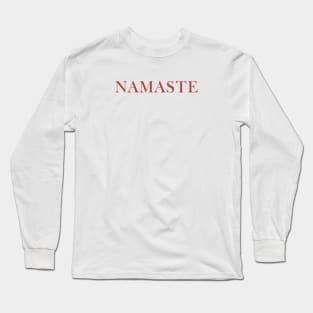 Namaste Serif Red Text Long Sleeve T-Shirt